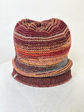NWT Shupaca Baby Alpaca Beanie Wine Multicolor Knit Hat Peru Women